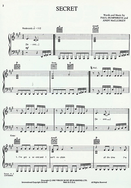 Omd sheet music